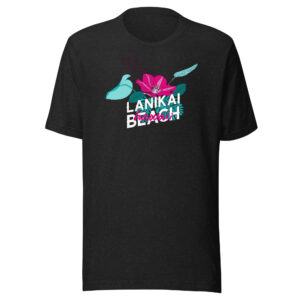 Tropical Lanikai Beach t-shirt unisex black heather