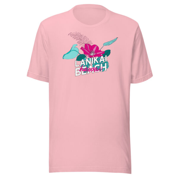 Tropical Lanikai Beach t-shirt unisex pink